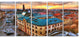 Colorful City Landscape, Cityscape Canvas Art Print, 60"x28", 5 Panels