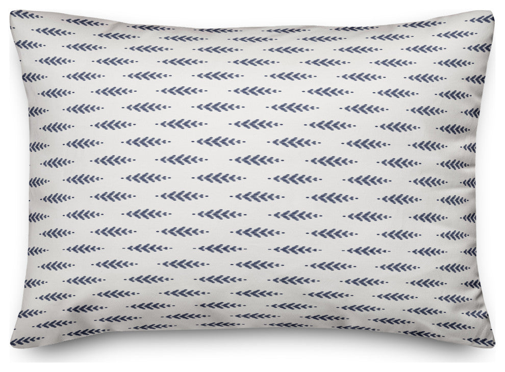 Indigo Leaf Pattern 14x20 Indoor / Outdoor Pillow