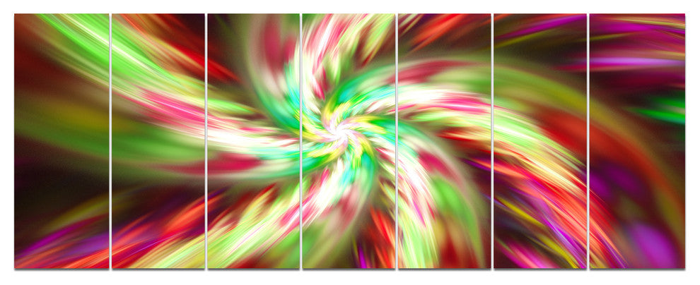 Exotic Multi Color Flower Petal Dance, Floral Canvas Print, 83"x32", 7 Panels