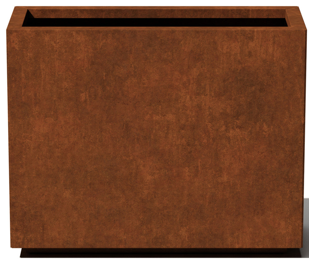 Metallic Series Corten Steel Span Planter, Short