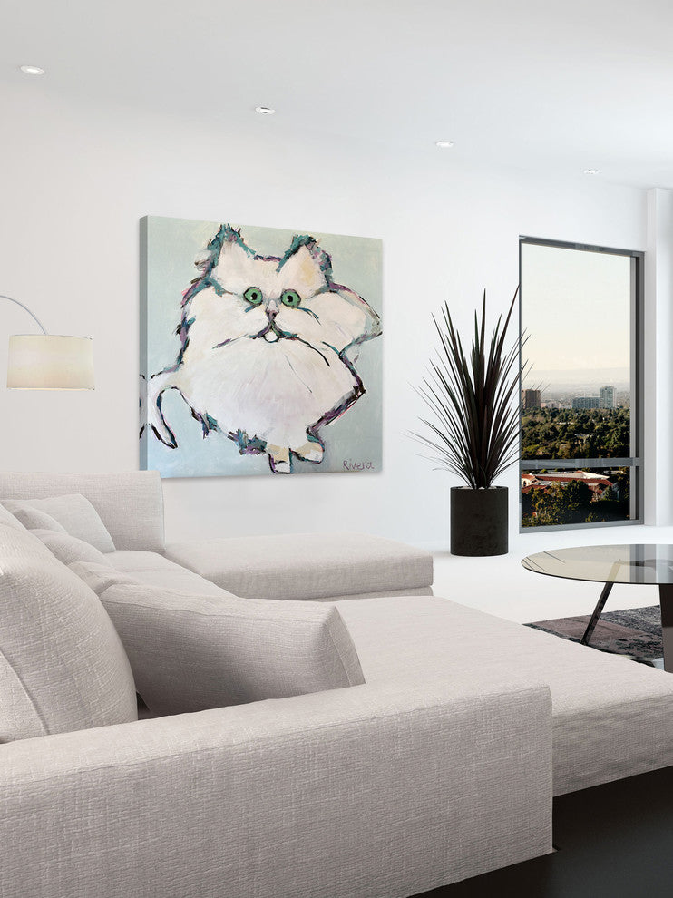 Marmont Hill, "Kitty Kat" by Michelle Rivera Painting on Wrapped Canvas, 18x18