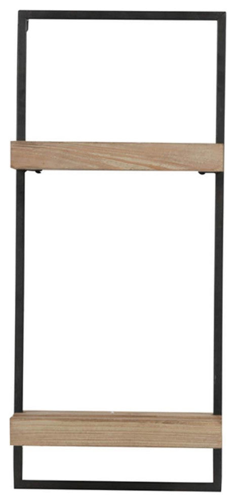 Industrial Styled Two Tiered Wall Shelf