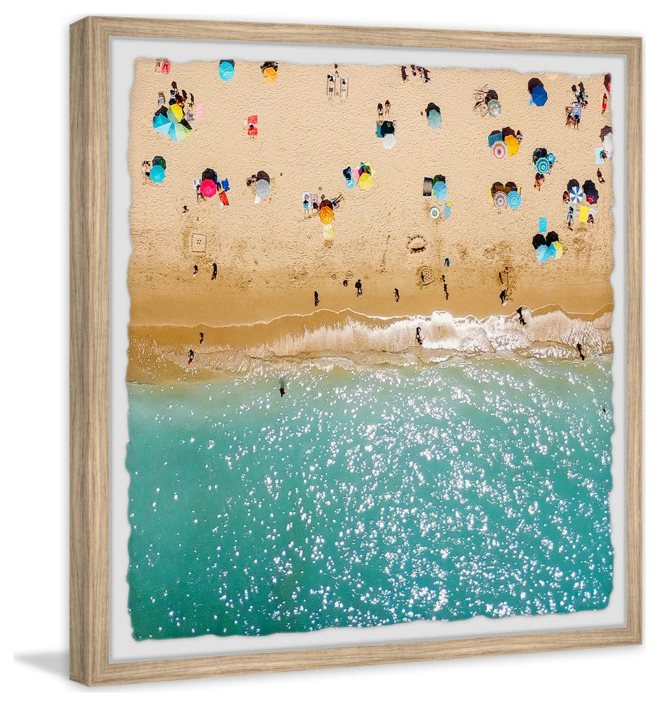 "Beach Vacation" Framed Painting Print, 18x18