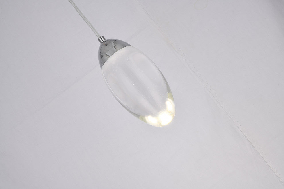 BETHEL INTERNATIONAL OCH04P7CH 1-Light LED Pendant, Chrome