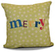 Decorative Holiday Pillow, Word Print, Green, 20"x20"