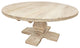 Benedict 70" Round Dining Table, Solid Mango Wood With White Wash