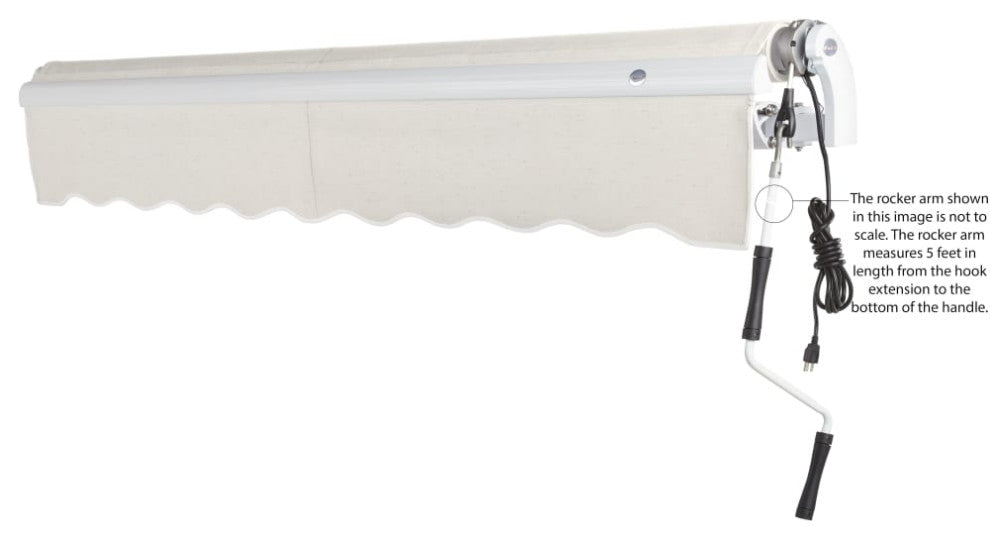 Awntech 20x10' Maui Right Motor Acrylic Fabric Retractable Awning, Oatmeal Tweed