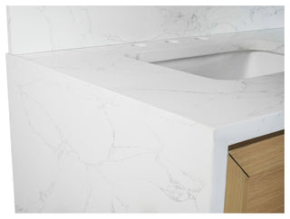 Palisade 60" Bathroom Vanity, Blonde, Engineered Marble, Single