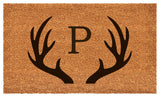 Calloway Mills Antler Monogram Doormat, 17"x29", Letter P