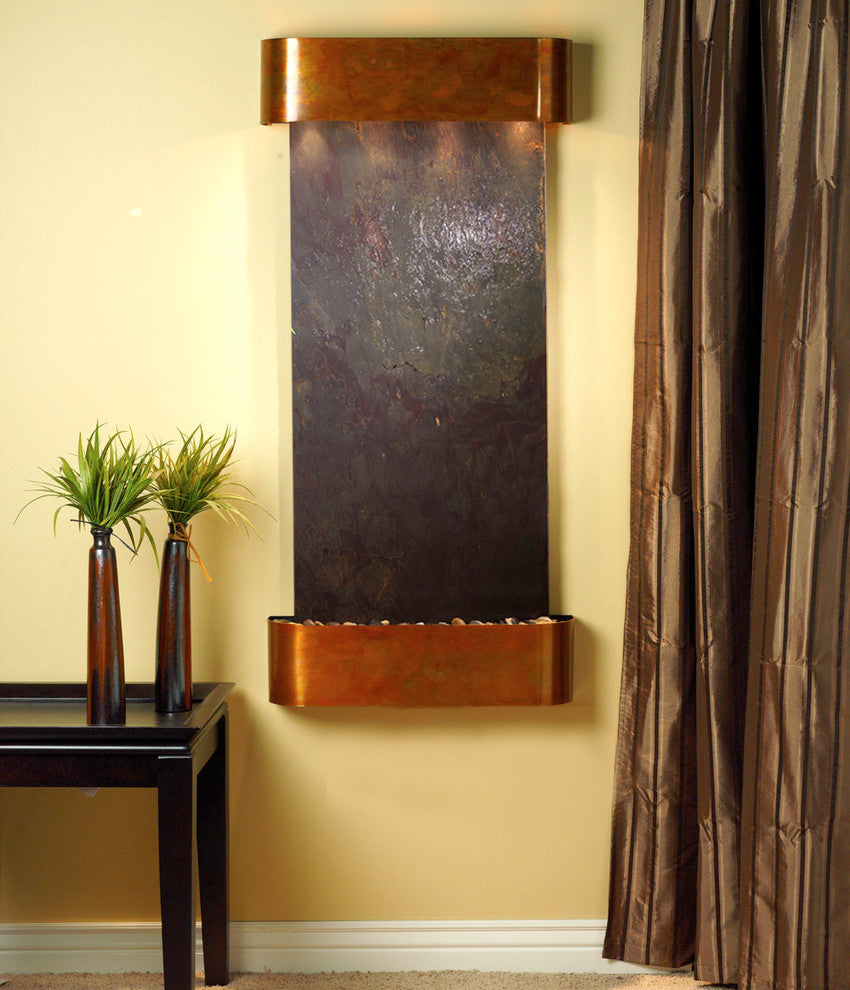 Cascade Springs Water Fountain, Multi-Color, Rustic Copper, Round