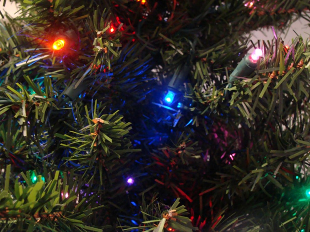 5' Pre-Lit Canadian Pine Artificial Christmas Tree, Multicolor LED Lights