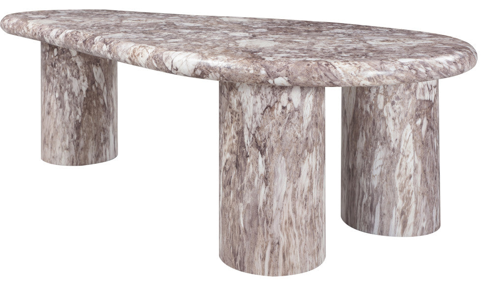 Sassari Finished Concrete Indoor/Outdoor Coffee Table, Brown Finish