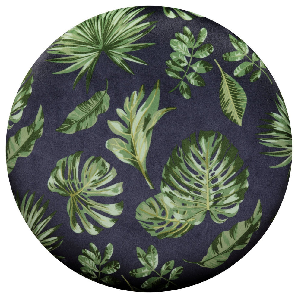 Storage Stool, Fabric, Wood, Green, Gold, Lounge Cafe Lobby Hospitality