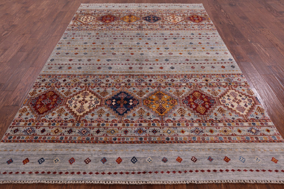 6' 6" X 9' 8" Khorjin Super Kazak Hand Knotted Wool Rug Q5347