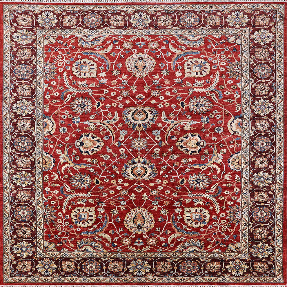 Ahgly Company Indoor Square Mid-Century Modern Area Rugs, 7' Square
