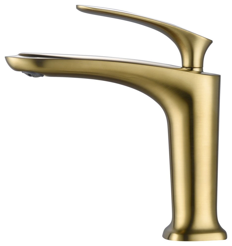 Brianna 7" Single Hole Bathroom Sink Faucet, Brushed Gold