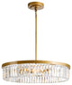 Eva Brushed Brass 6-light Glam Crystal Glass Prism Drum Chandelier