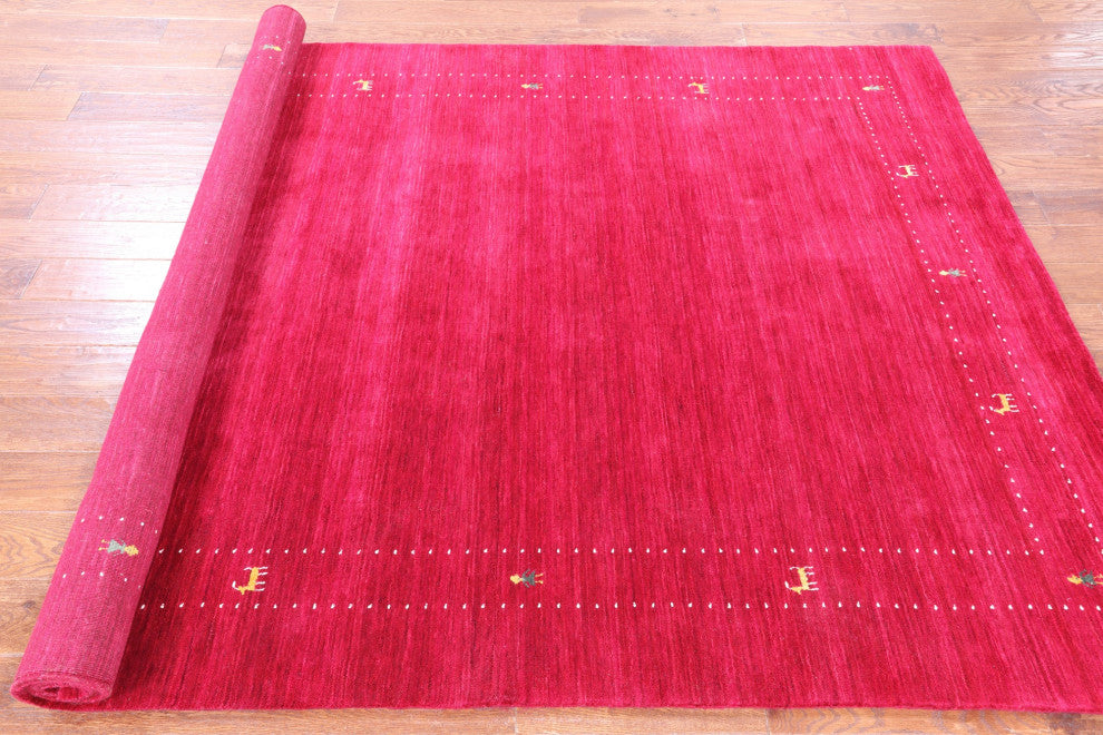 6' 0" X 9' 0" Persian Gabbeh Handmade Wool Rug - Q15218