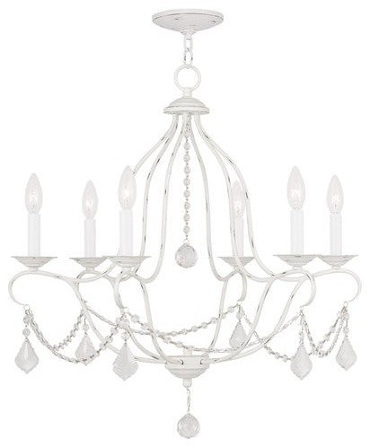 Chesterfield Chandelier, Antique White