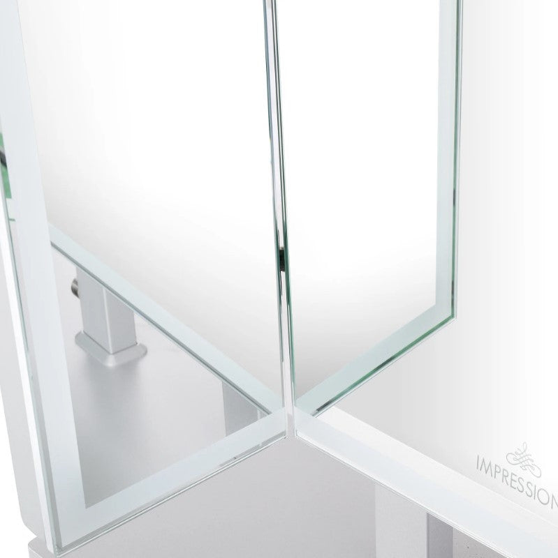 Trifecta Plus Vanity Mirror, Silver, Led Strip Light