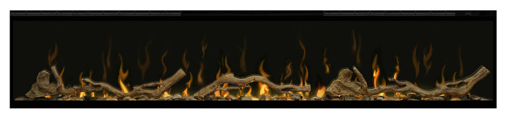 IgniteXLÂ® 74" Linear Electric Fireplace XLF74, Driftwood and River Rock Accessor