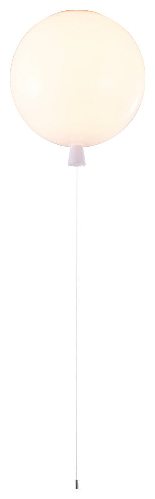 1-Light White Acrylic Balloon Flush Mount Fixture