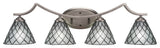 Zilo 4 Light Bath Bar, Graphite Finish, 7" Diamond Ice Tiffany Glass