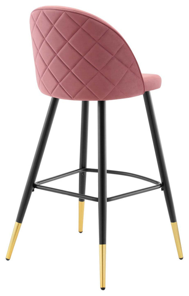Cordial Performance Velvet Bar Stools - Set of 2-Dusty Rose