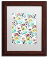 Elizabeth Caldwell 'Suzani Floral' Art, Wood Frame, White Mat, 11x14