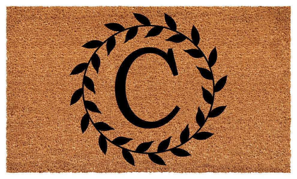 Calloway Mills Laurel Wreath Doormat, Letter C