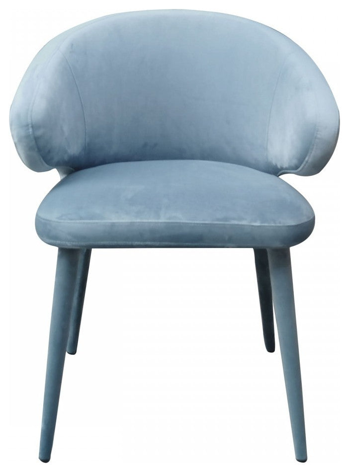 Blue Gray Fabric Wrapped Dining Chair