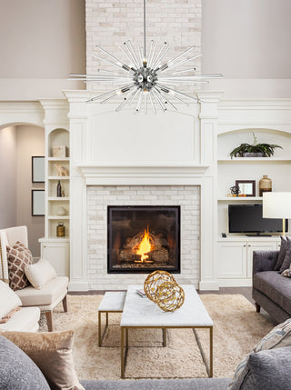 Samuel 46" Crystal Rod Pendant, Chrome