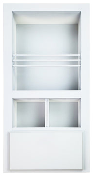 Montclair Combination Toilet Paper Holder Recessed Magazine Rack, White Enamel
