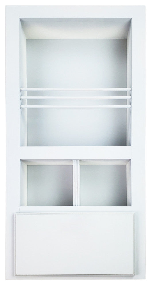 Montclair Combination Toilet Paper Holder Recessed Magazine Rack, White Enamel