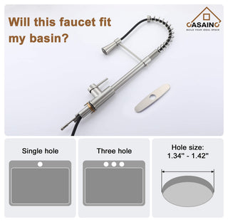 Kitchen Faucet Spring Pull Down Sprayer Dual-Function Spray Head Brushed Nickel