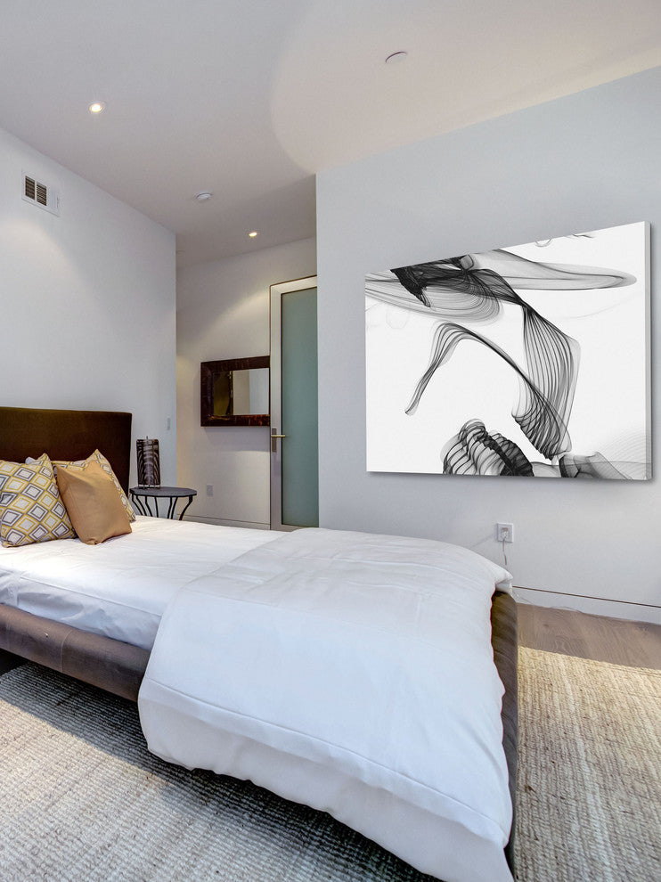 "Abstract Black and White Art 2015-01-06-36" Print on Canvas by Irena Orlov