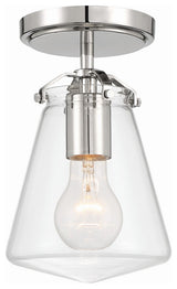 Voss 1-Light Semi Flush Mount, Polished Nickel