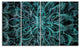 Unusual Starry Fractal Metal Grill, Abstract Canvas Wall Art, 48"x28", 4 Panels
