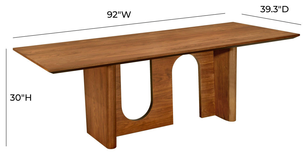 Satra Walnut Rectangular Dining Table - Walnut