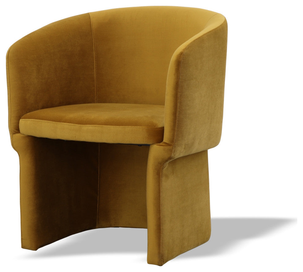 Modrest Vassar Orange Velvet Dining Chair