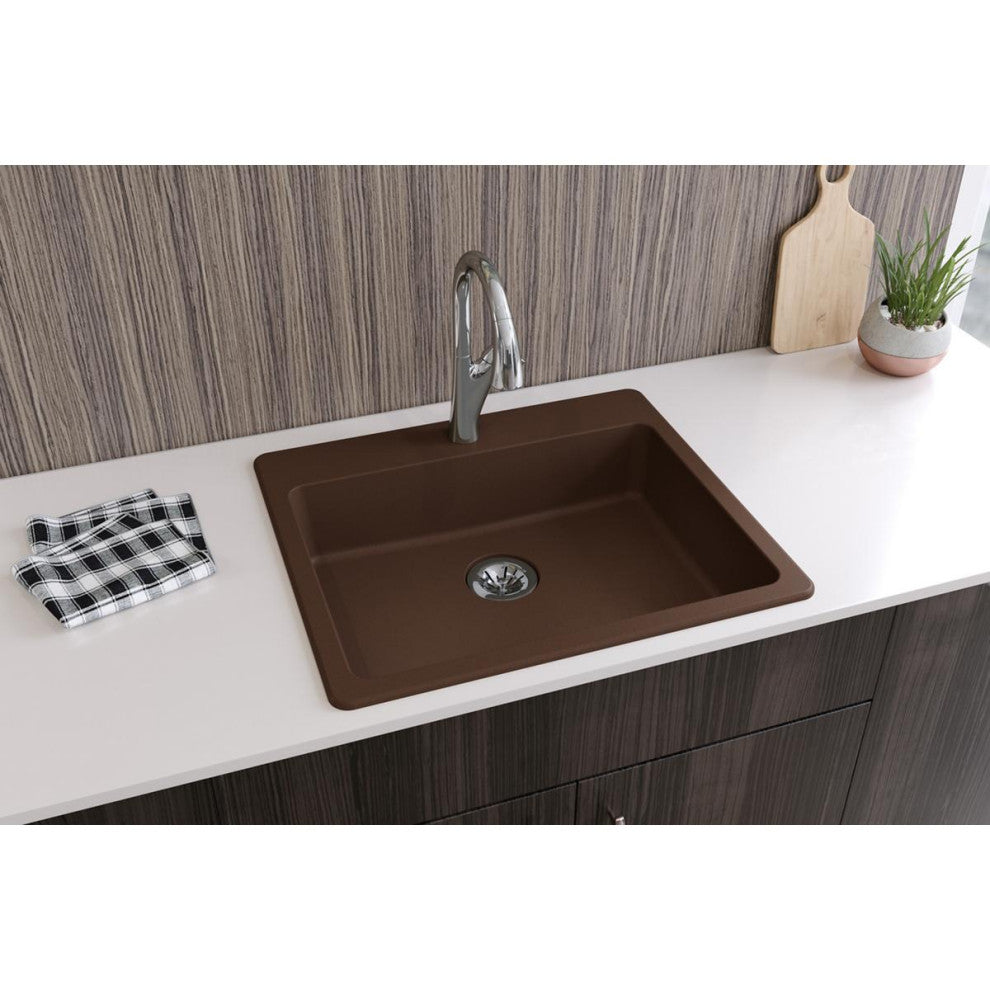 ELGAD2522PDMC0 Quartz Classic 25" x 22" ADA Sink with Perfect Drain, Mocha