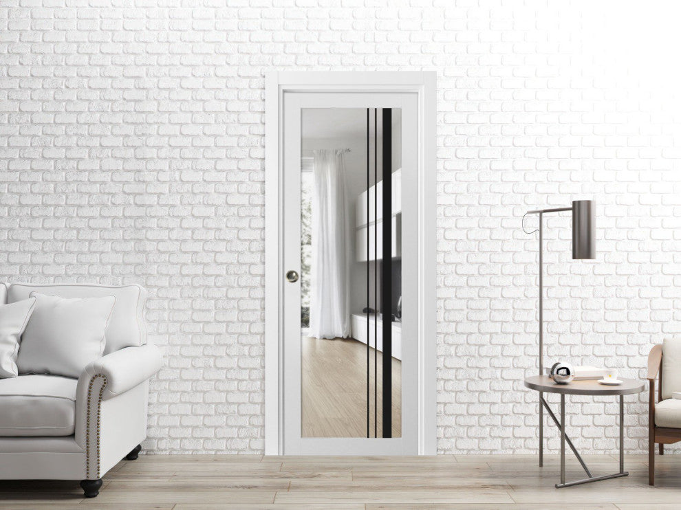Slab Barn Door Panel 28x96 | Lucia 2566 White Silk | Sturdy Finished