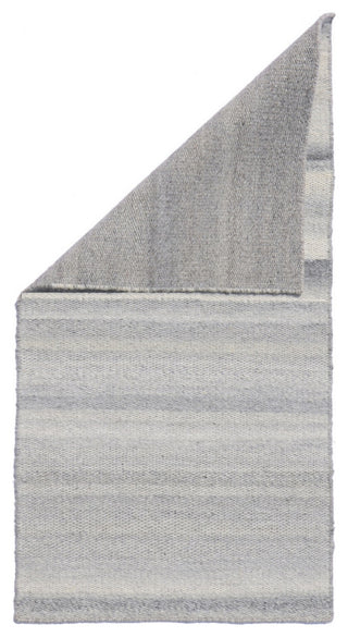EORC Gray Hand Woven Wool And Viscose Reversible Flat Weave Durry Rug 4'x6'