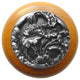 Hibiscus Maple Wood Knob, Antique-Style Pewter