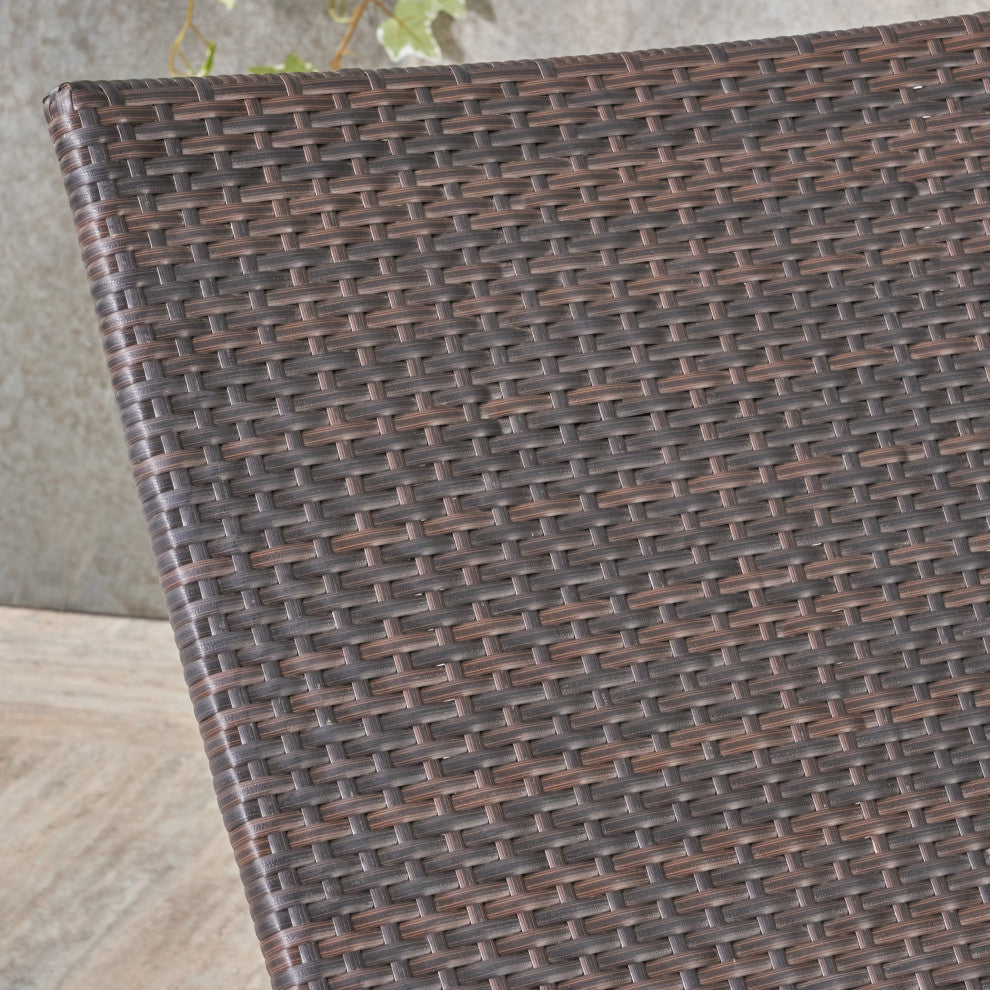 GDF Studio 3-Piece Hawthorne Wicker Chaise Lounge Set, Multibrown