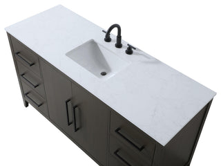 Home Living 60" Single Bathroom Vanity, Mocha Brown