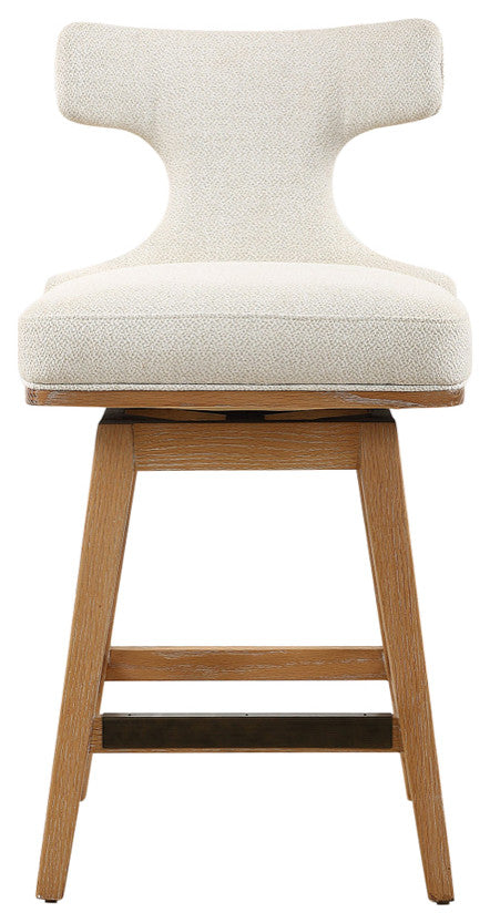 Uttermost Klismos Off-White Fabric Counter Stool