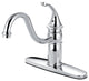 Kingston Brass Single-Handle Kitchen Faucet With Deck Plate, Polished Chrome