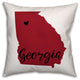 Red and Black Georgia Pride 16x16 Spun Poly Pillow