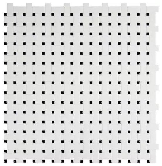 Retro Weave Bianco 11.73X11.73 Porcelain Mosaic, 15 Sheets